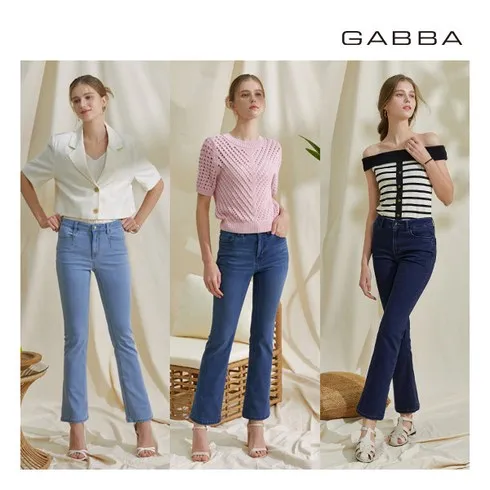 GABBA 24SS 썸머 라이트쿨 세미플레어핏 여성 데님 3종